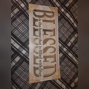 Blessed Wall Decor Sign - Brown and White